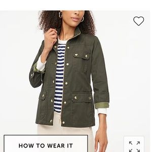 J. Crew Factory Resin-coated Twill Field Jacket XXS NWT